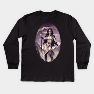 Female Reaper Kids Long Sleeve T-Shirt